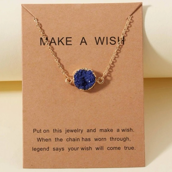 3/$30 NEW! Make A Wish Minimalist Pendant Necklace Crystal Stone Cute Dainty - Picture 5 of 9